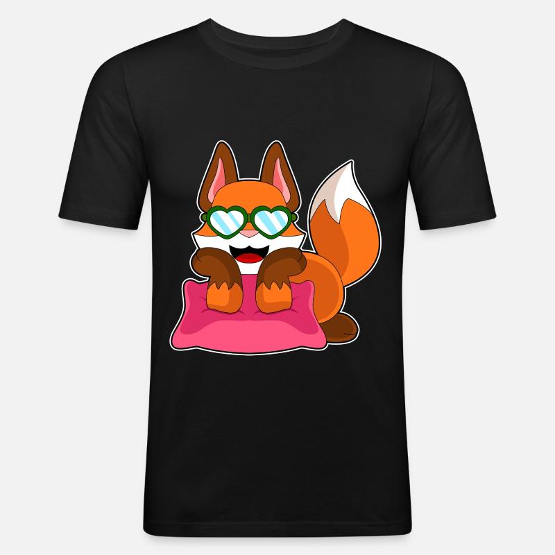 Fuchs Sonnenbrille - Männer Slim Fit T-Shirt - Schwarz