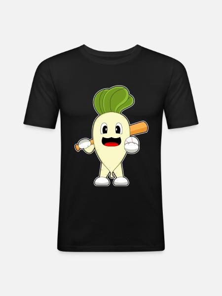 Radish Baseball Baseball Bat - Men's Slim Fit T-Shirt - black