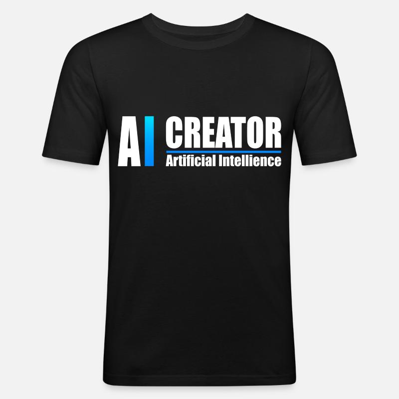 AI Creator Artificial Intelligence Enthusiast - Men's Slim Fit T-Shirt - black