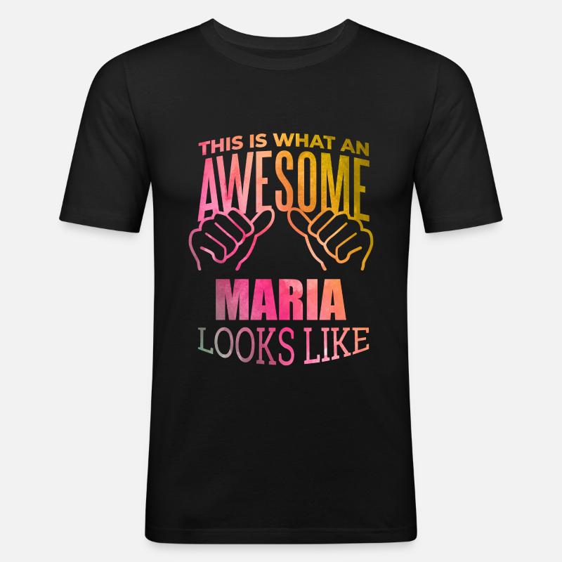 Maria - Men's Slim Fit T-Shirt - black