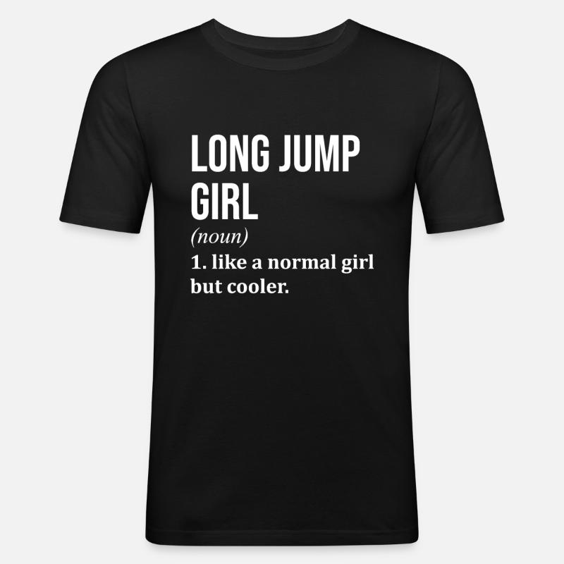Weitsprung - Männer Slim Fit T-Shirt - Schwarz