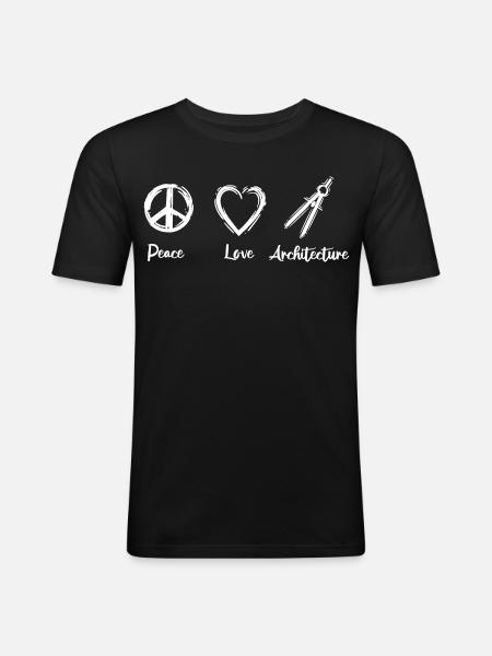 J’adore l’architecture - T-shirt près du corps Homme - noir