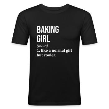 Baking - Men's Slim Fit T-Shirt - black - Front - Nik (191cm)