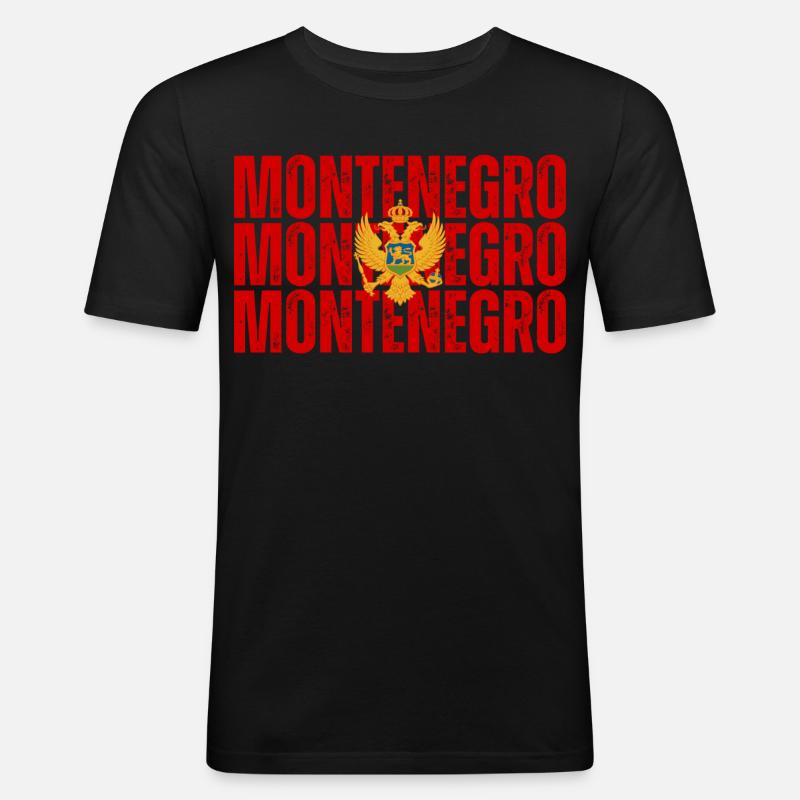 Flagge von Montenegro - Männer Slim Fit T-Shirt - Schwarz
