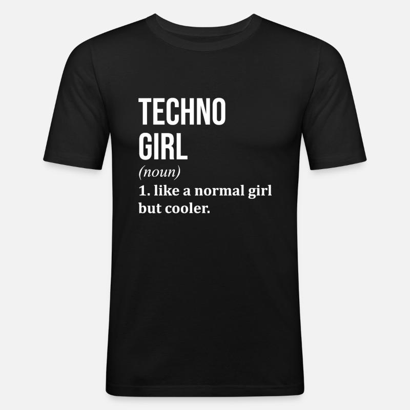 Techno - Männer Slim Fit T-Shirt - Schwarz