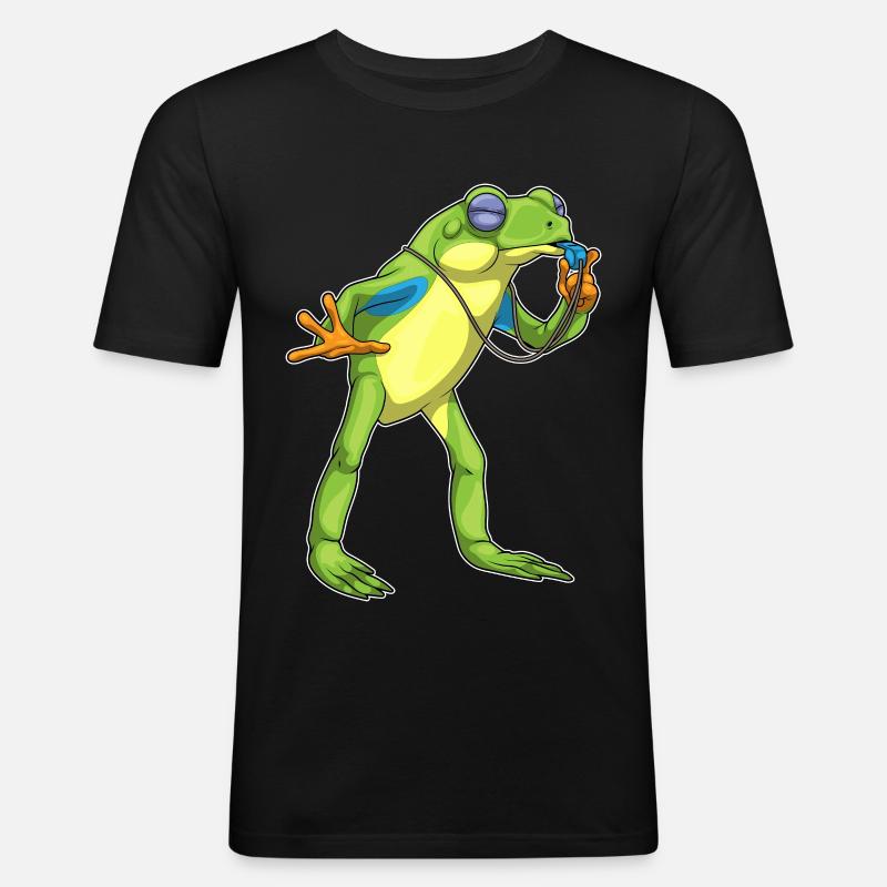 Frog Referee Whistle - Men's Slim Fit T-Shirt - black