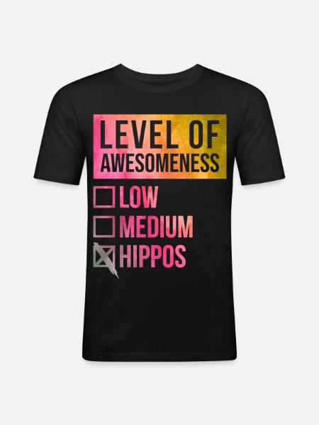 Nilpferd Nilpferd Nilpferd - Männer Slim Fit T-Shirt - Schwarz