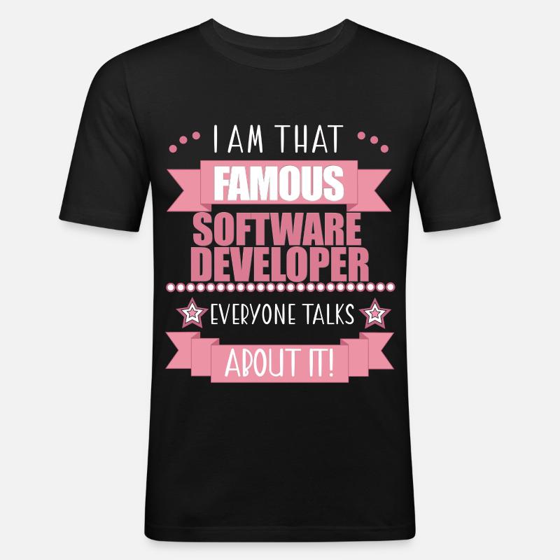 Software Developer Profession Ladies Gift - Men's Slim Fit T-Shirt - black