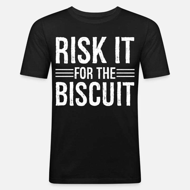 Risquez-le pour le biscuit - T-shirt près du corps Homme - noir