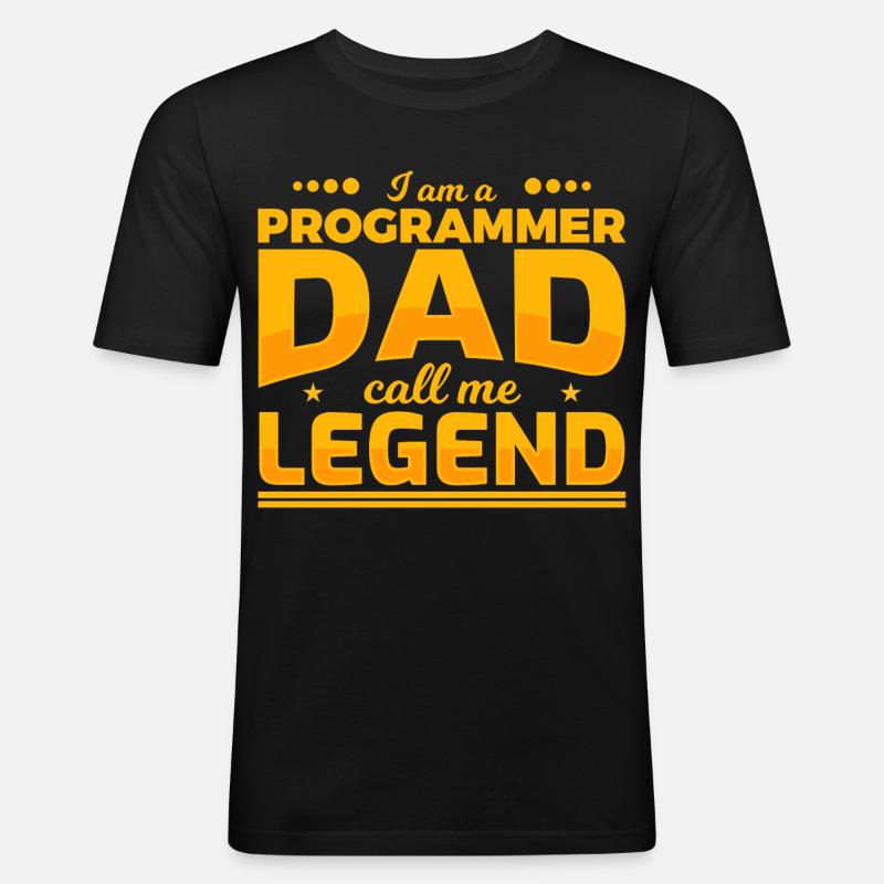 Programmierer Vater - Männer Slim Fit T-Shirt - Schwarz