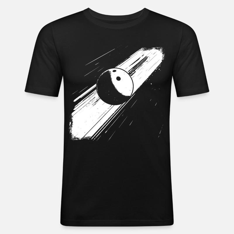 Bowlingkugel - Männer Slim Fit T-Shirt - Schwarz