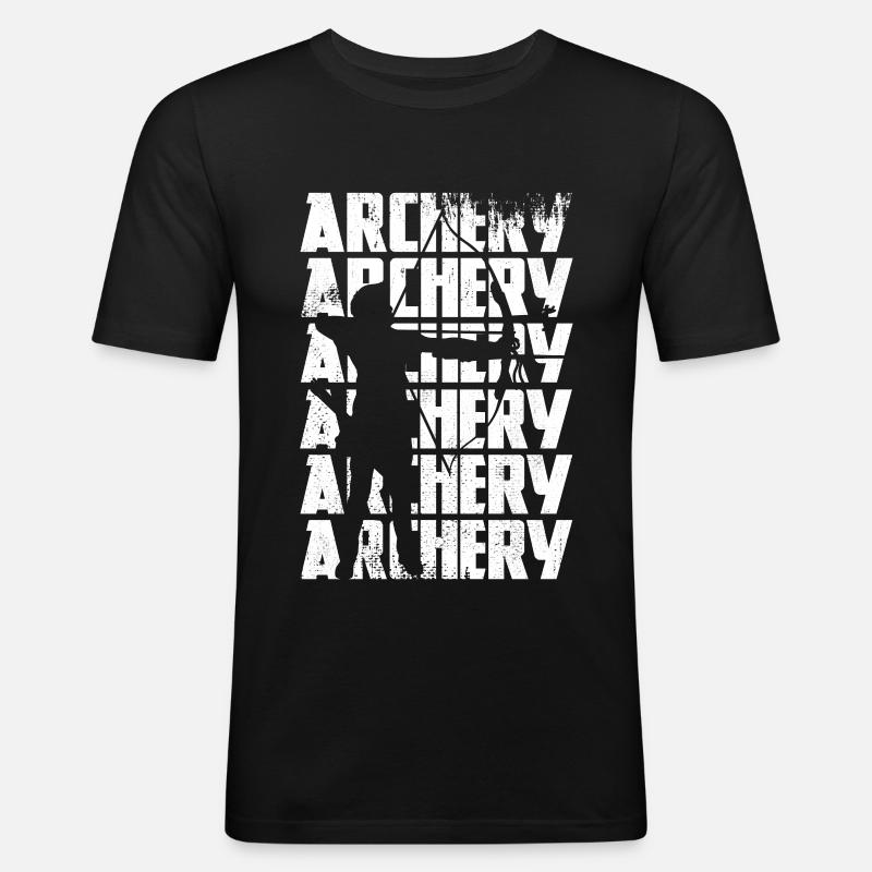 Bogenschießen - Männer Slim Fit T-Shirt - Schwarz