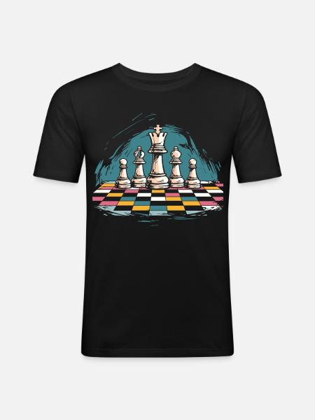 Graphismes d’échecs - T-shirt près du corps Homme - noir