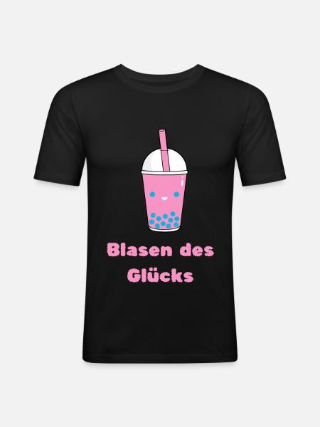 Blasen des Glücks - Männer Slim Fit T-Shirt - Schwarz