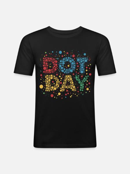 DOT DAY - Men's Slim Fit T-Shirt - black