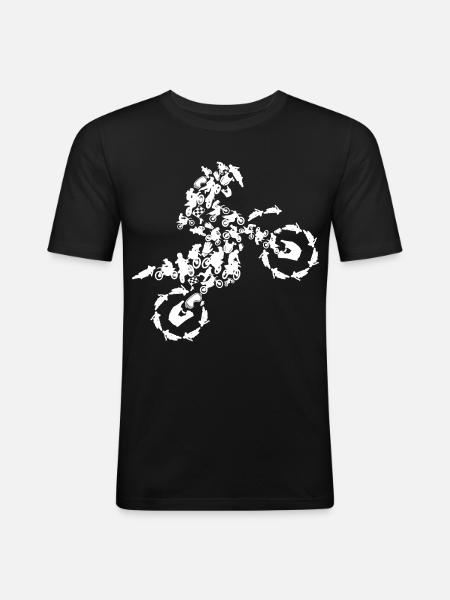Motocross Silhouette - Männer Slim Fit T-Shirt - Schwarz