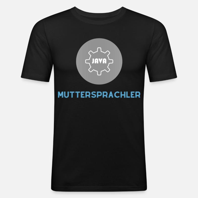 Muttersprachler: JavaScript Edition - Männer Slim Fit T-Shirt - Schwarz