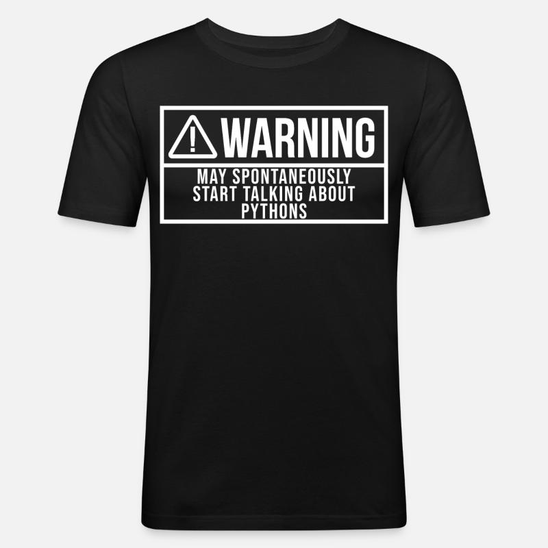 python - T-shirt près du corps Homme - noir