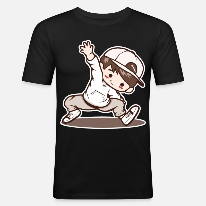 Kleiner Breakdancing Junge - Männer Slim Fit T-Shirt - Schwarz