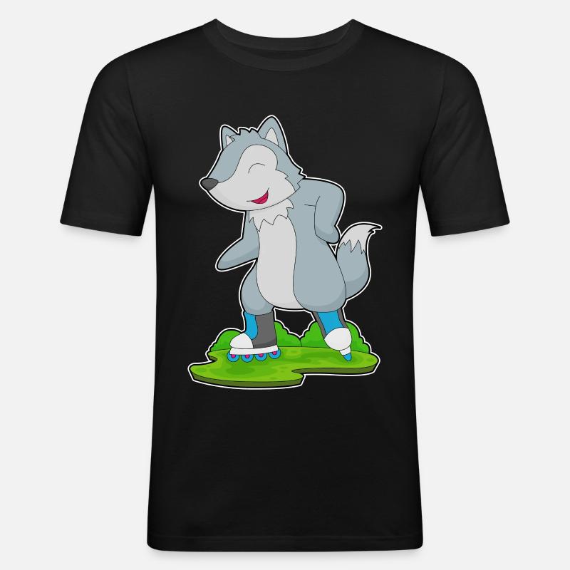 Wolf Inline skating Inline skates - Männer Slim Fit T-Shirt - Schwarz