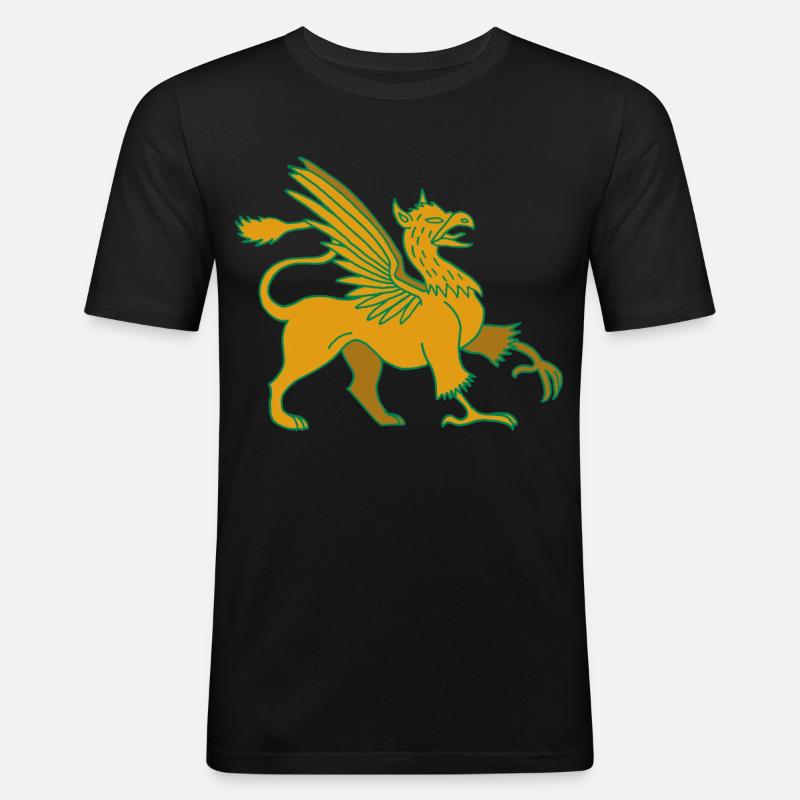 Fabelhaftes Tier, der Greif - Männer Slim Fit T-Shirt - Schwarz