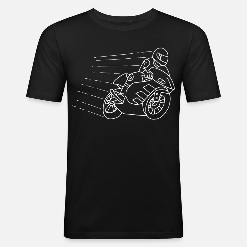 Das Gespenst des Bikers - Männer Slim Fit T-Shirt - Schwarz