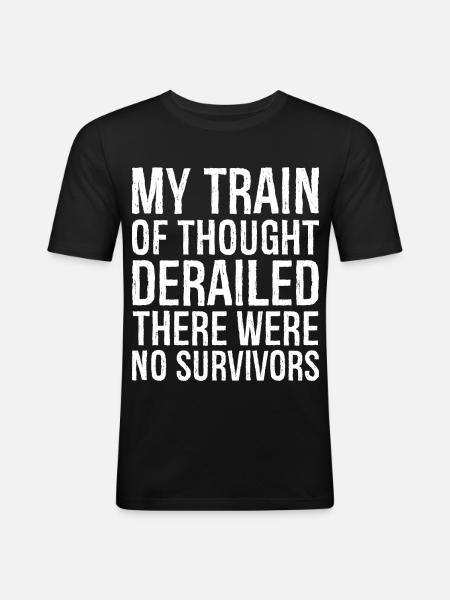 my train of thought derailed - Men's Slim Fit T-Shirt - black