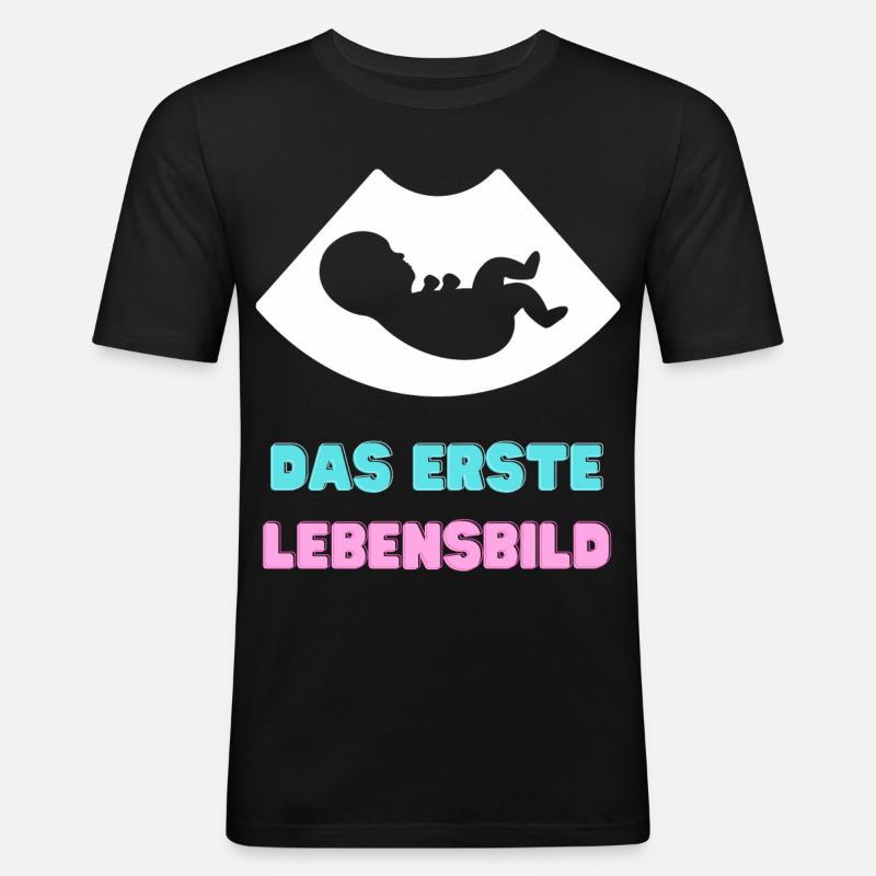 Das Erste Lebensbild - Männer Slim Fit T-Shirt - Schwarz