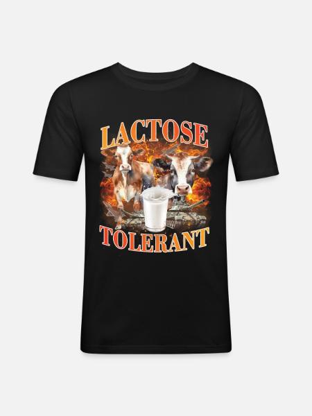 Lactose Tolerant Meme - Men's Slim Fit T-Shirt - black