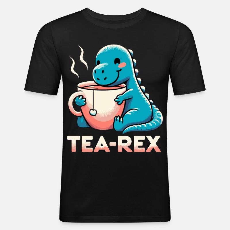 Tee Rex Tee-Rex Teetrinker Geschenk - Männer Slim Fit T-Shirt - Schwarz