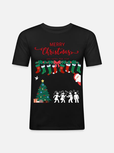 Merry Christmas - Men's Slim Fit T-Shirt - black