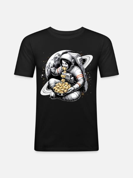 Astronaut Astronaut Pelmeni Delicious Gift - Men's Slim Fit T-Shirt - black