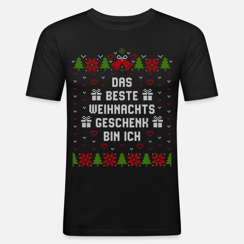Das beste Weihnachtsgeschenk bin ich - Männer Slim Fit T-Shirt - Schwarz
