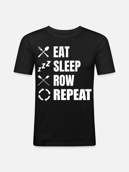 Eat Sleep Row Repeat - Men's Slim Fit T-Shirt - black