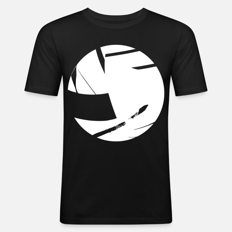 Volleyball Comic Look - Männer Slim Fit T-Shirt - Schwarz