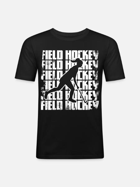 Funny field hockey player - Men's Slim Fit T-Shirt - black