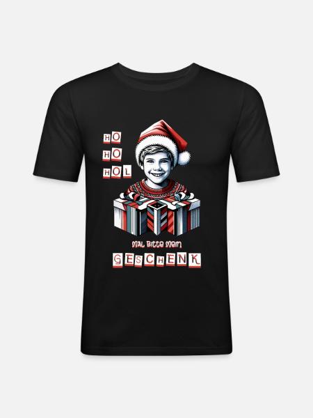 Kinder Beschenken - Männer Slim Fit T-Shirt - Schwarz