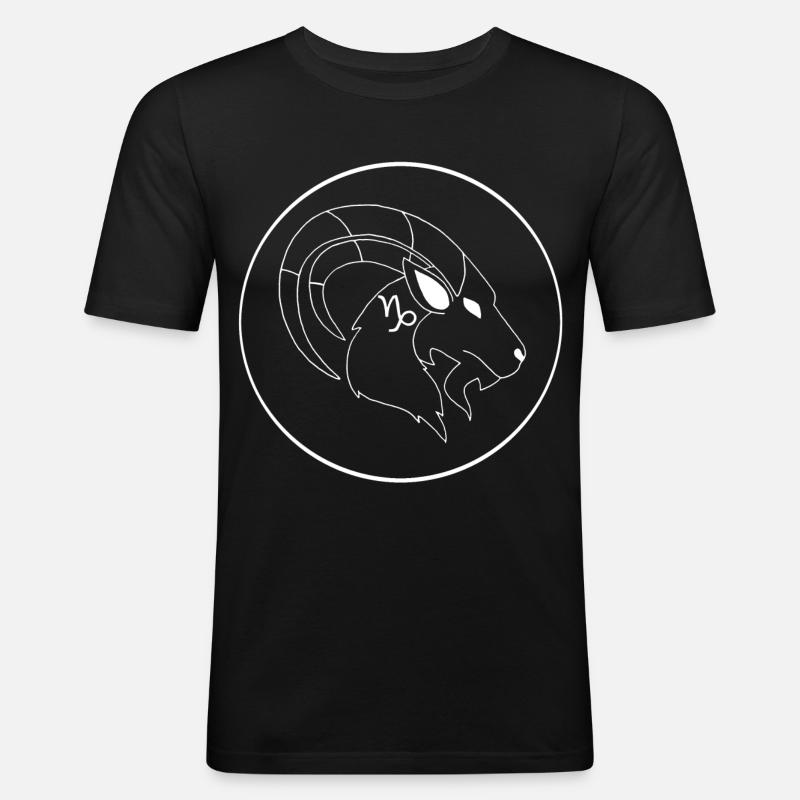 Steinbock Sternzeichen (weiß) - Männer Slim Fit T-Shirt - Schwarz