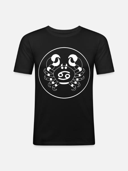Krebs Sternzeichen (weiß) - Männer Slim Fit T-Shirt - Schwarz
