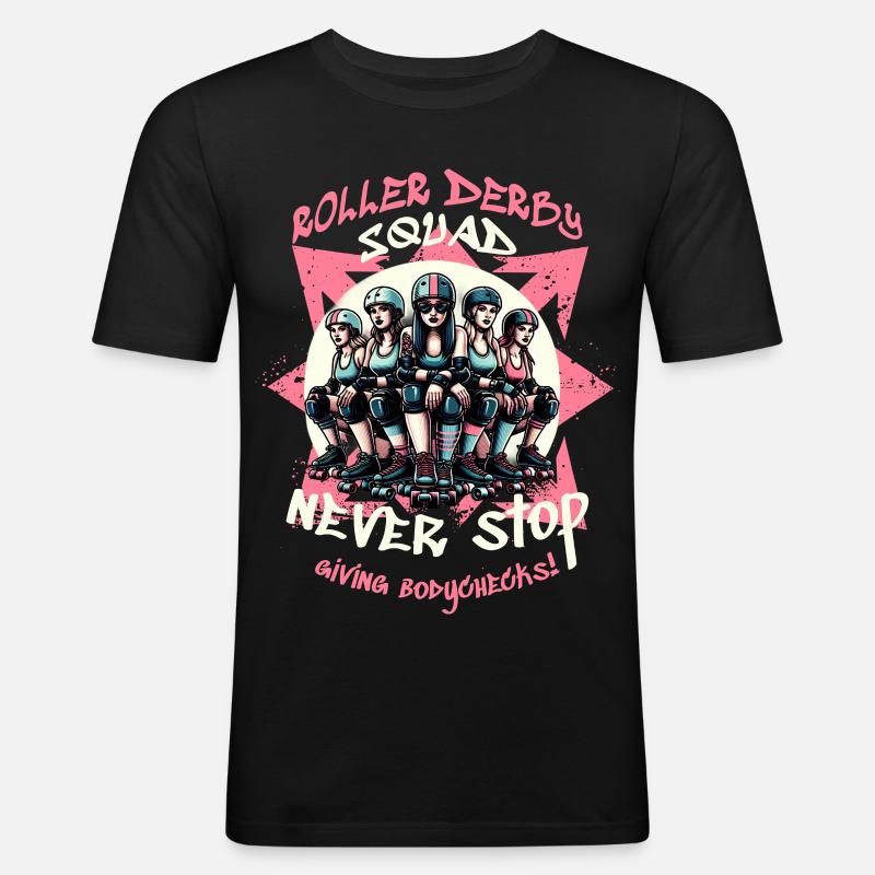 Roller Derby Trupp - Männer Slim Fit T-Shirt - Schwarz