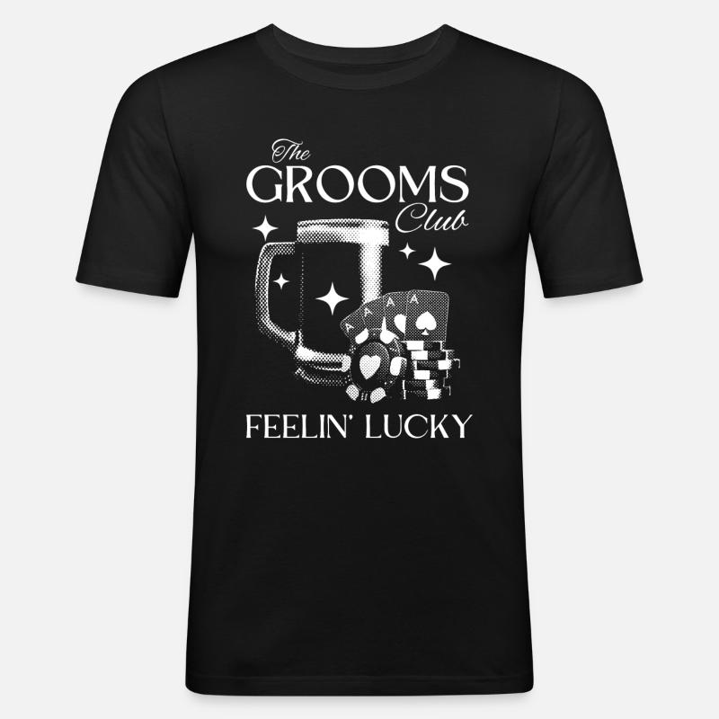 Grooms Club - Design per serate da uomo - Maglietta aderente da uomo - nero
