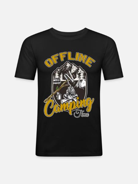 Outdoor - Männer Slim Fit T-Shirt - Schwarz