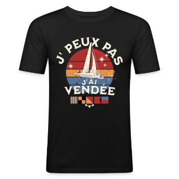 J'peux pas j'ai Vendée Glb - T-shirt près du corps Homme - noir - Devant - Nik (191cm)