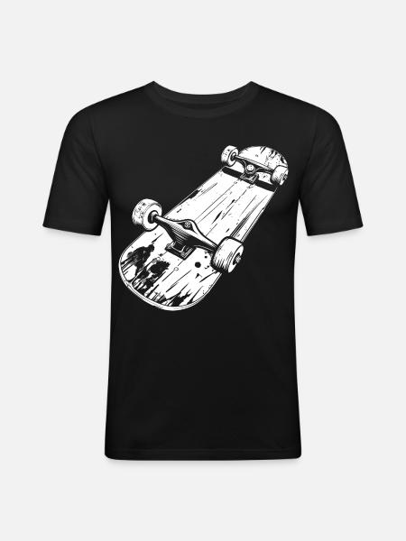 Skateboard Drawing - Men's Slim Fit T-Shirt - black