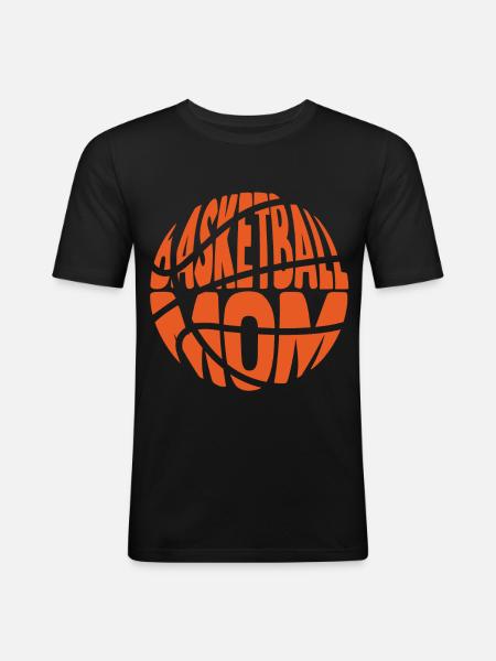 maman basketteuse - T-shirt près du corps Homme - noir