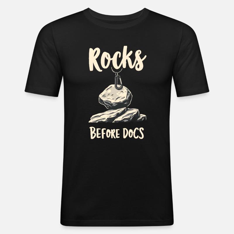 Rocks Before Docs - Men's Slim Fit T-Shirt - black