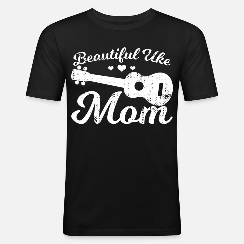 Ukulele Mutter - Männer Slim Fit T-Shirt - Schwarz