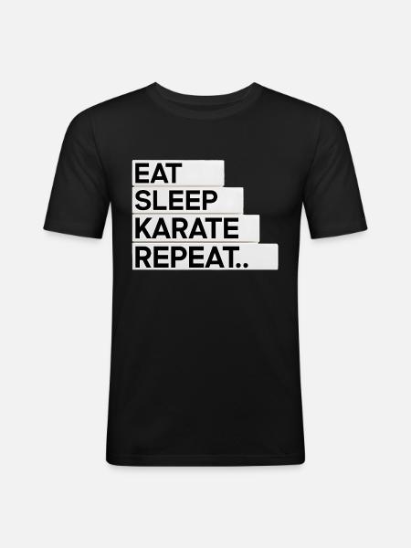 Eat. Sleep. Karate. Repeat... - Men's Slim Fit T-Shirt - black