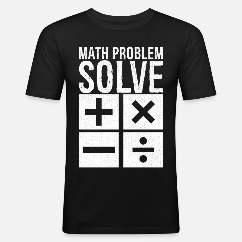 math problem solve - Men's Slim Fit T-Shirt - black