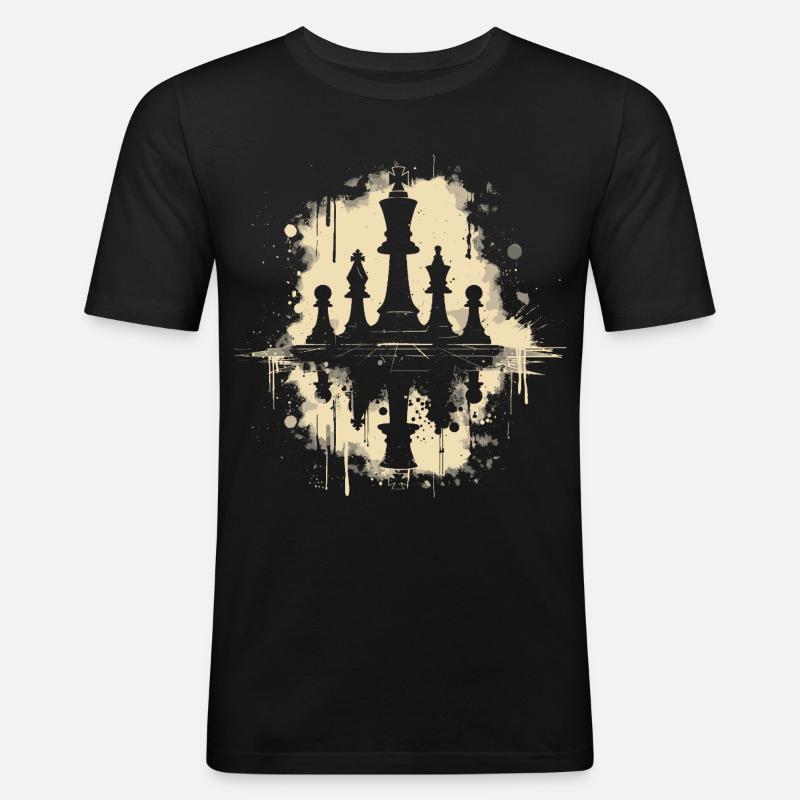 Pièces d’échecs Graffiti - T-shirt près du corps Homme - noir